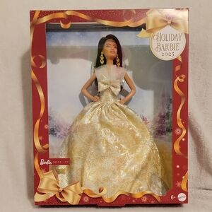 Barbie Holiday Doll in Elegant Gold Dress